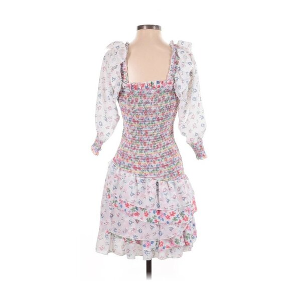 70°F/21°C Women's Puffy Sleeve Princess Tulle Mini Dress Size S Coquette Floral - Picture 3 of 11